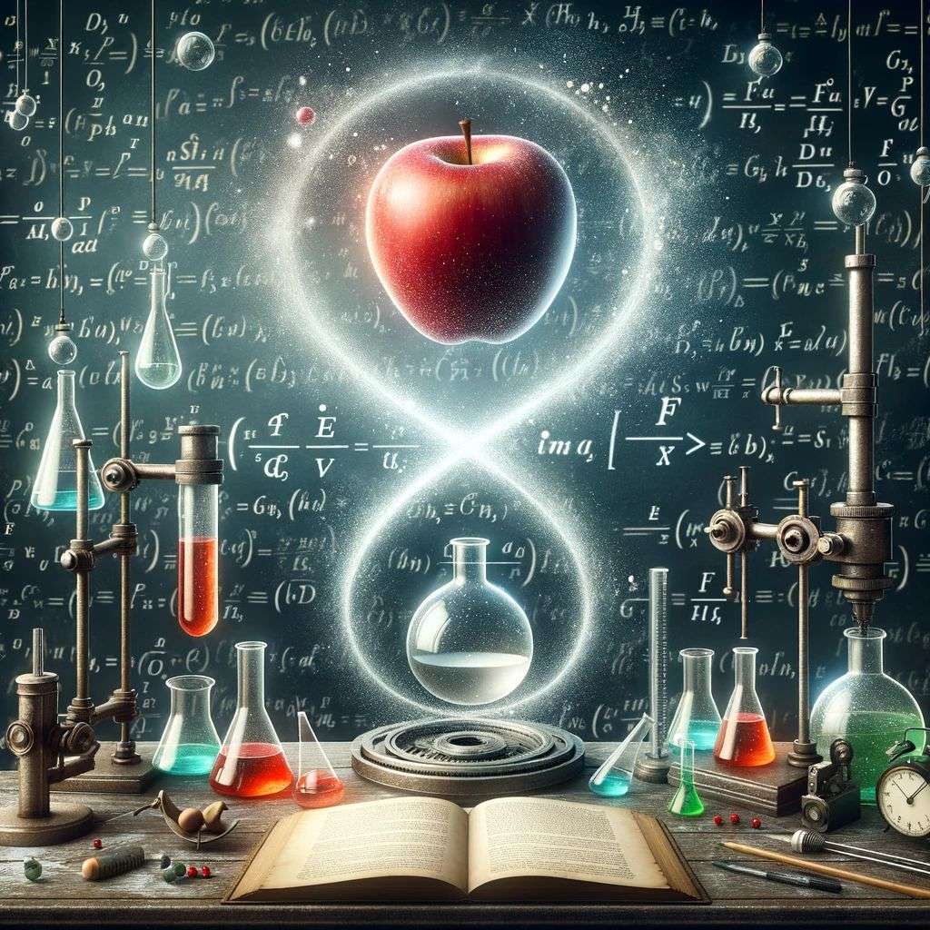 the discovery of gravity, digital art, infinity